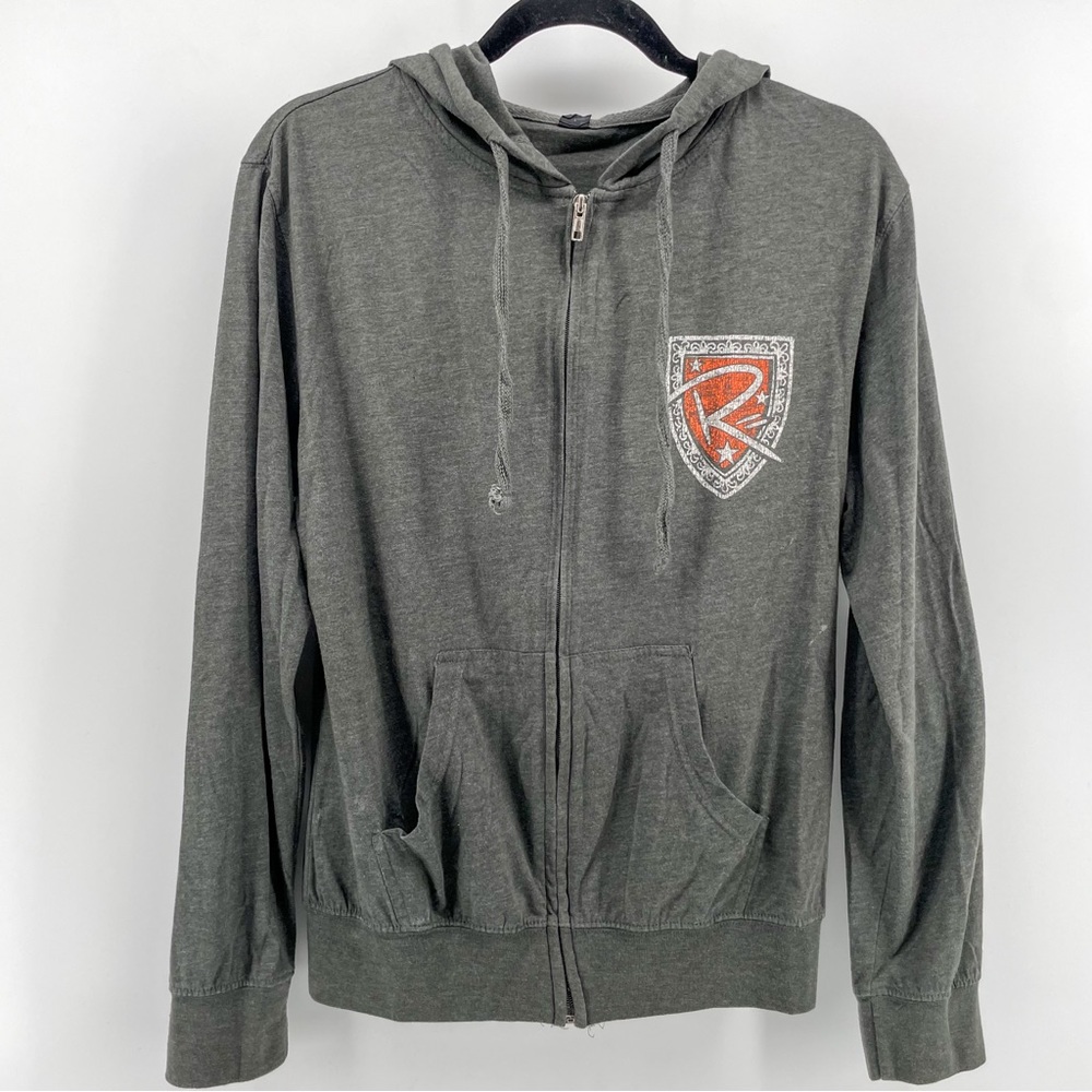 Rascal Flatts Live & Loud 2013 Tour Sweatshirt Gray Orange Zipped Hood S